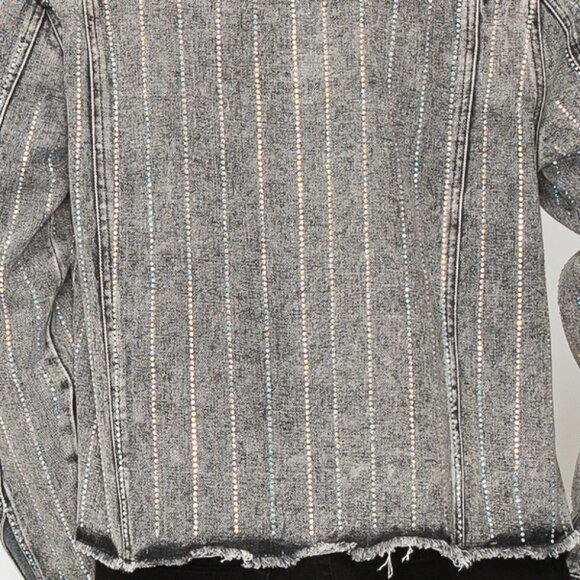 new ORIGMAI embellished jean denim jacket (3-colors) SM-2X classic rhinestones - Picture 9 of 16